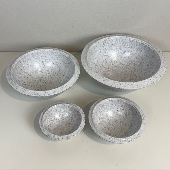 Vintage Delta Group Confetti Melamine Speckled 4 Bowl Set Italy - Picture 2 of 8